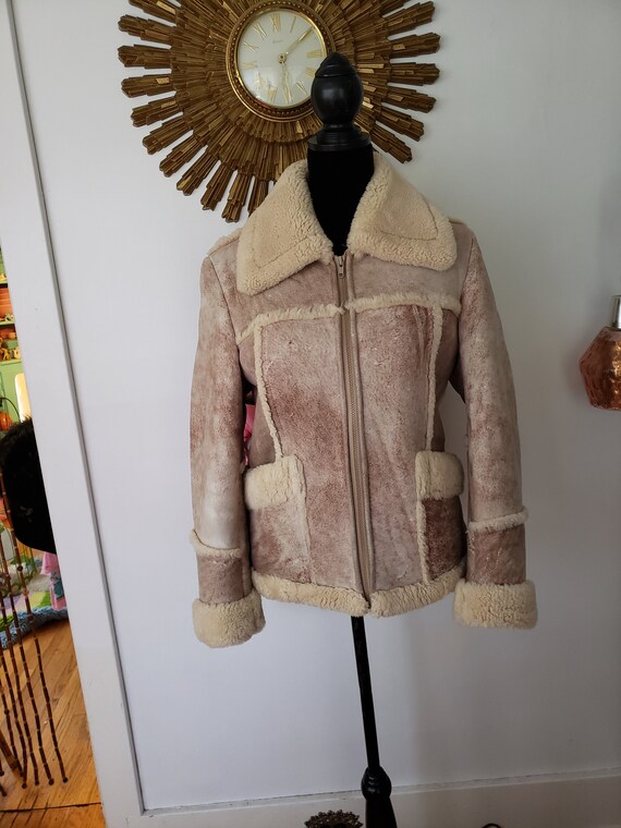 Shearling Vintage Unisex Coat Mens Ladies Vintage