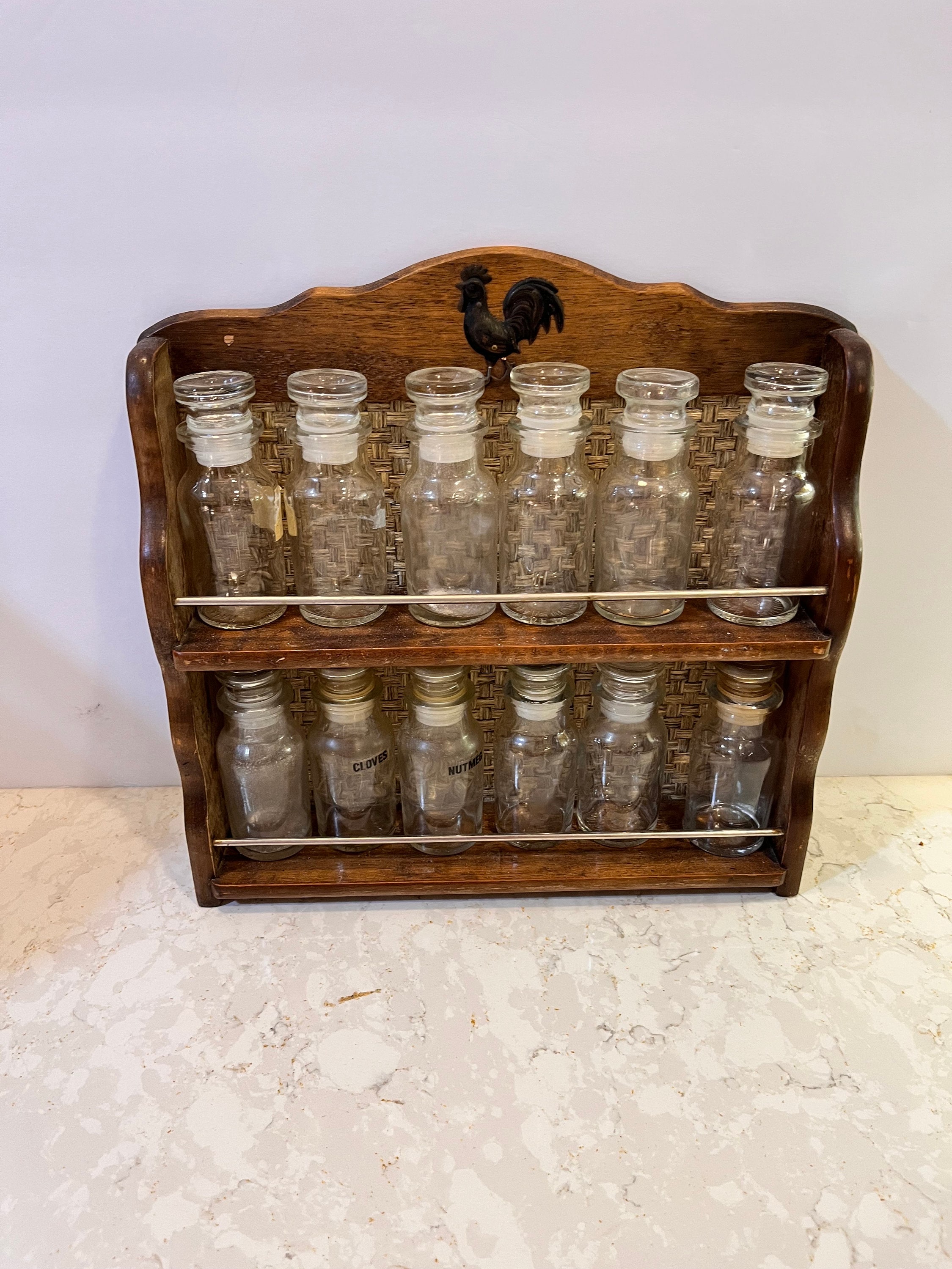 Vintage Apothecary Jar Spice Rack Vintage 60s 70s - Etsy