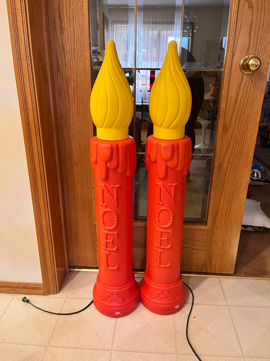 Vintage Blow Mold Candles PAIR Etsy