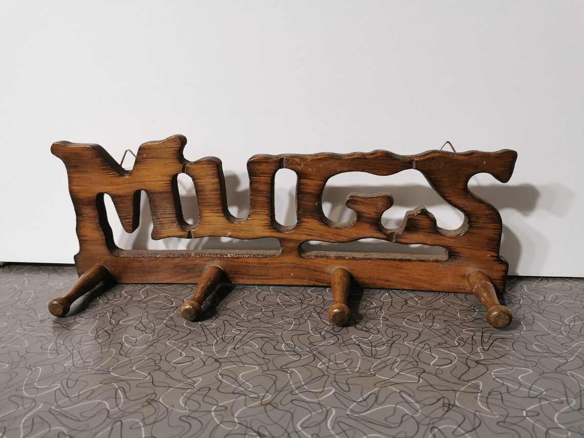 Vintage Mug Rack Wooden - Etsy