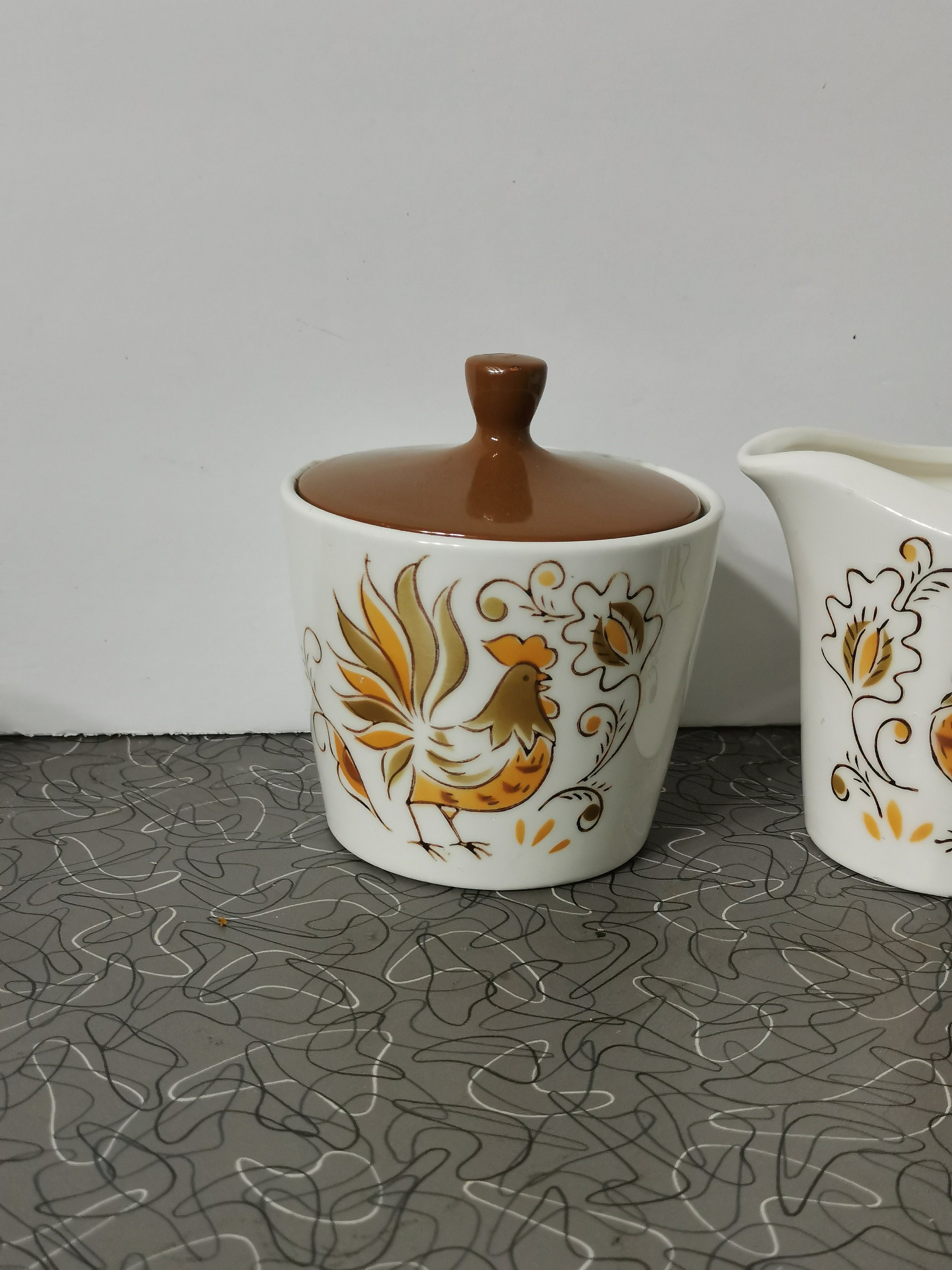 Mod Rooster Cream Sugar Set Etsy UK