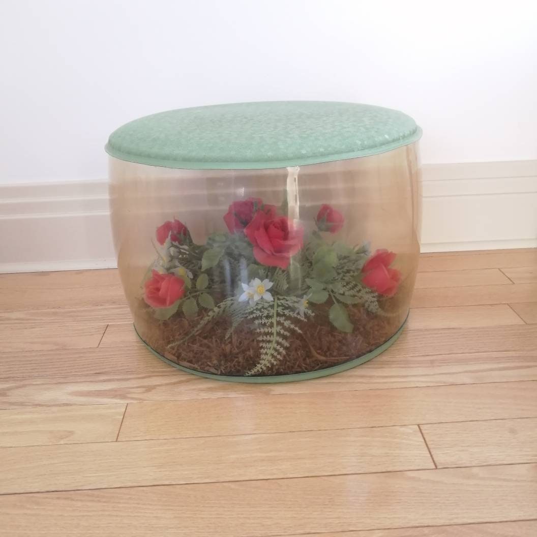 Vintage Inflatable Ottoman Terrarium Ottoman 1950s Modern Kitsch