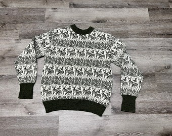 1950s Sweater Deer Fair Isle Norwegian