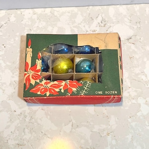 Enfeites de Natal em vidro de mercúrio em miniatura vintage