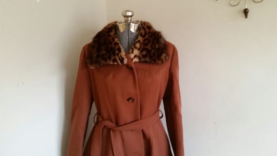 Vintage 1960's Wool And Fur Princess Coat