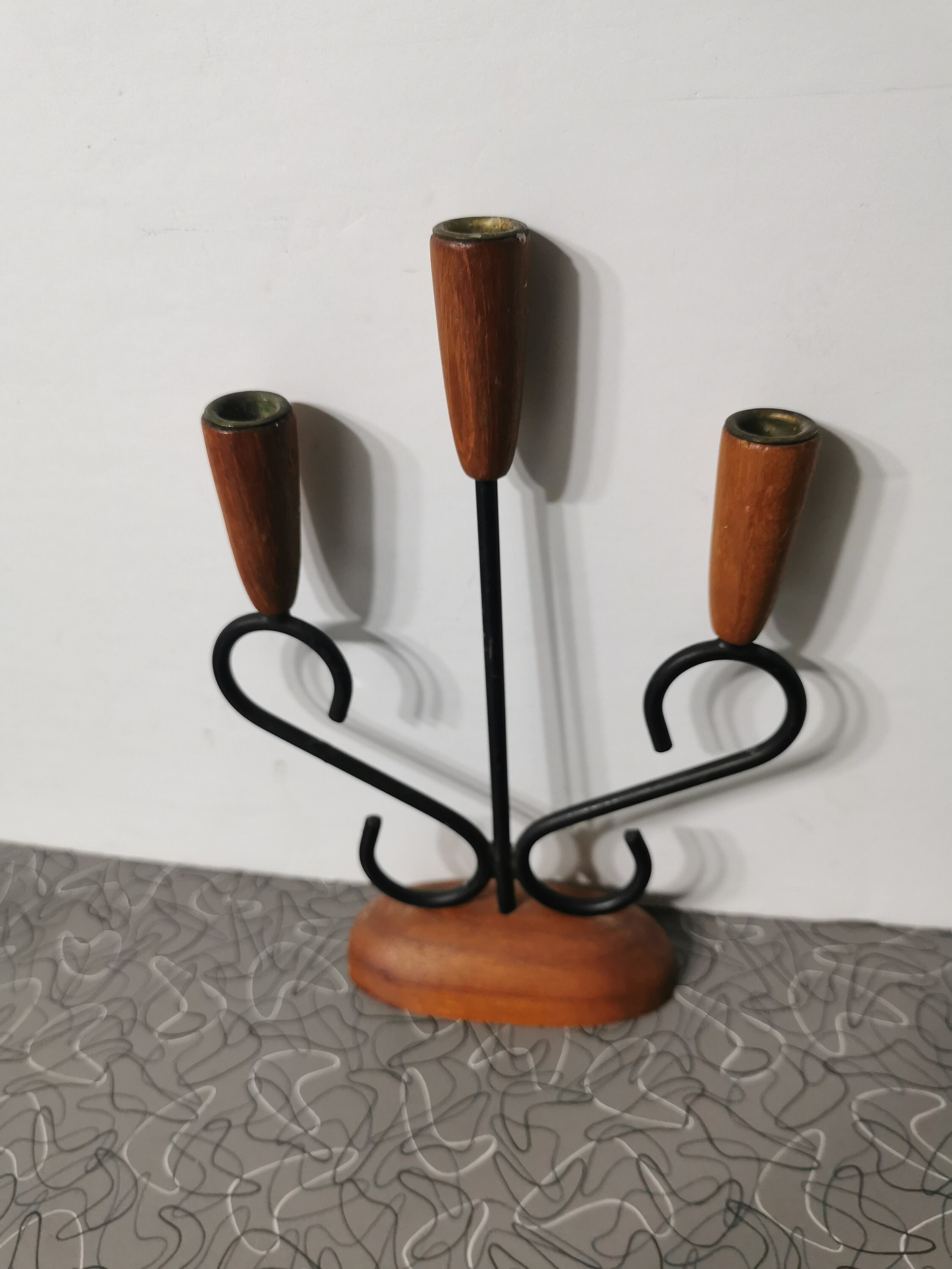 MCM Teak Danish Modern Candle Holder Candleabra Etsy UK