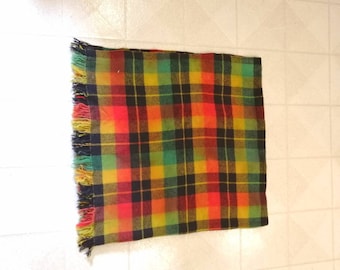 Vintage Tartan Karo Wolle Überwurf Decke Gemütliche Cottagecore Decor