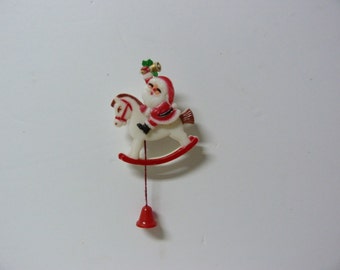 Vintage Geanimeerde Santa Pin Zo schattig! Halverwege de eeuw kerstbroche