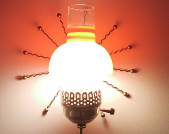 Mid Century Modern Sunburst Wall Sconce Lamp Wall Sconce Red