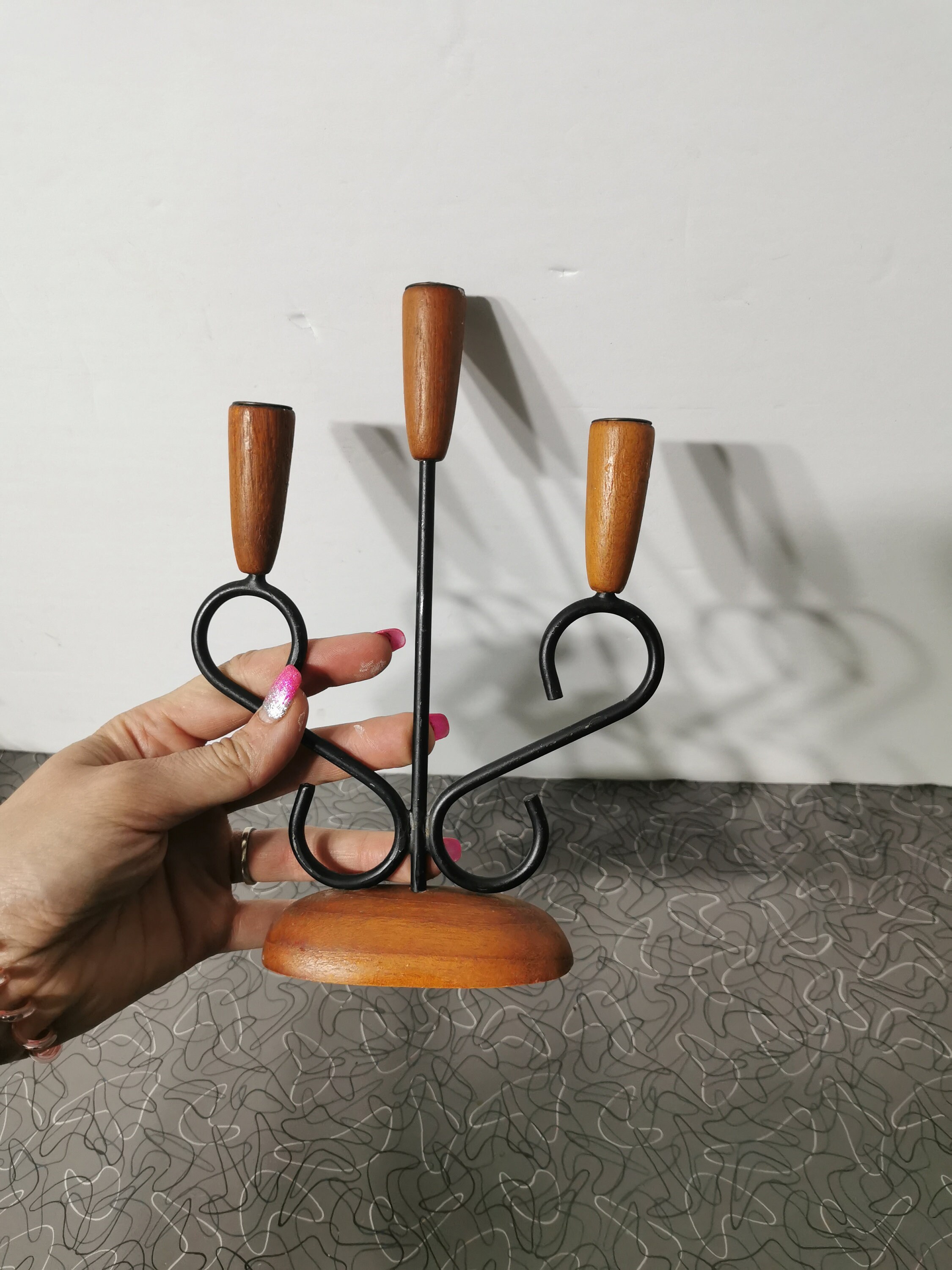 MCM Teak Danish Modern Candle Holder Candleabra - Etsy