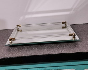 Vintage Lucite Mirror Vanity Tray