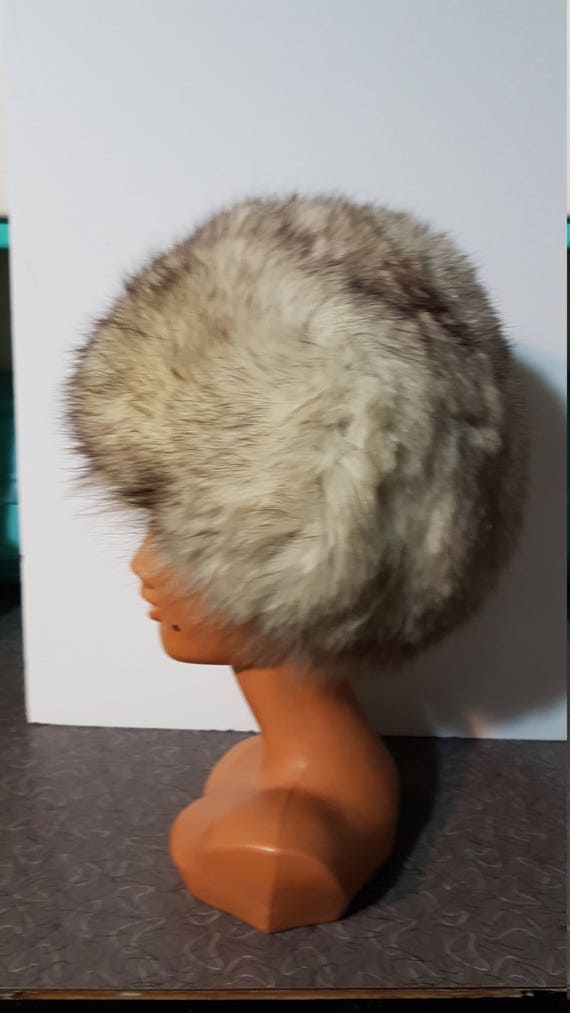 Vintage 1960s Mod Silver Arctic Warm Fur Hat Fox … - image 2