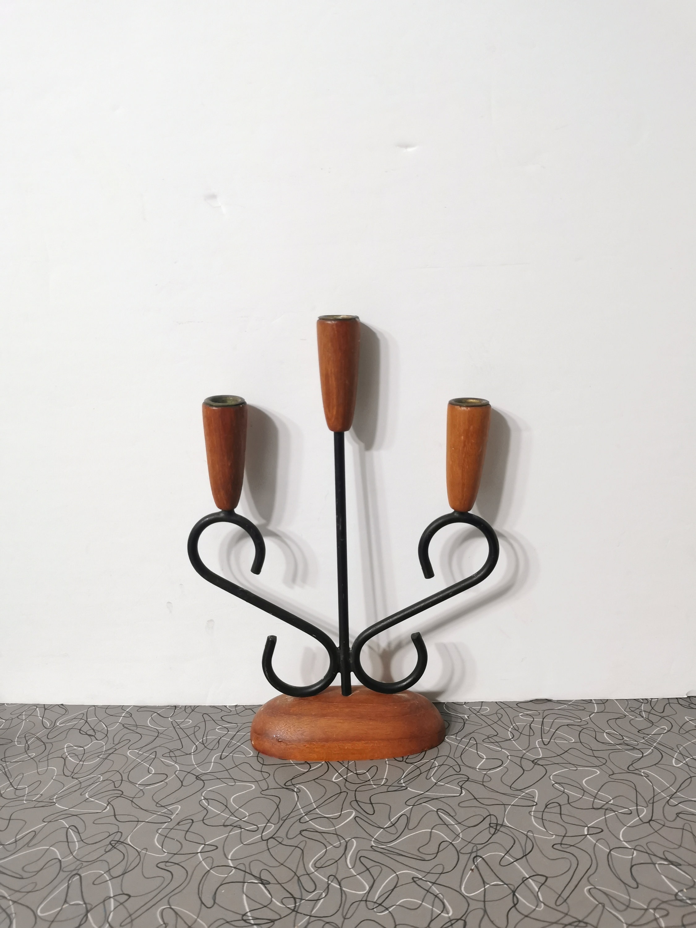 MCM チーク材 デンマークモダン キャンドルホルダー キャンドルブラ