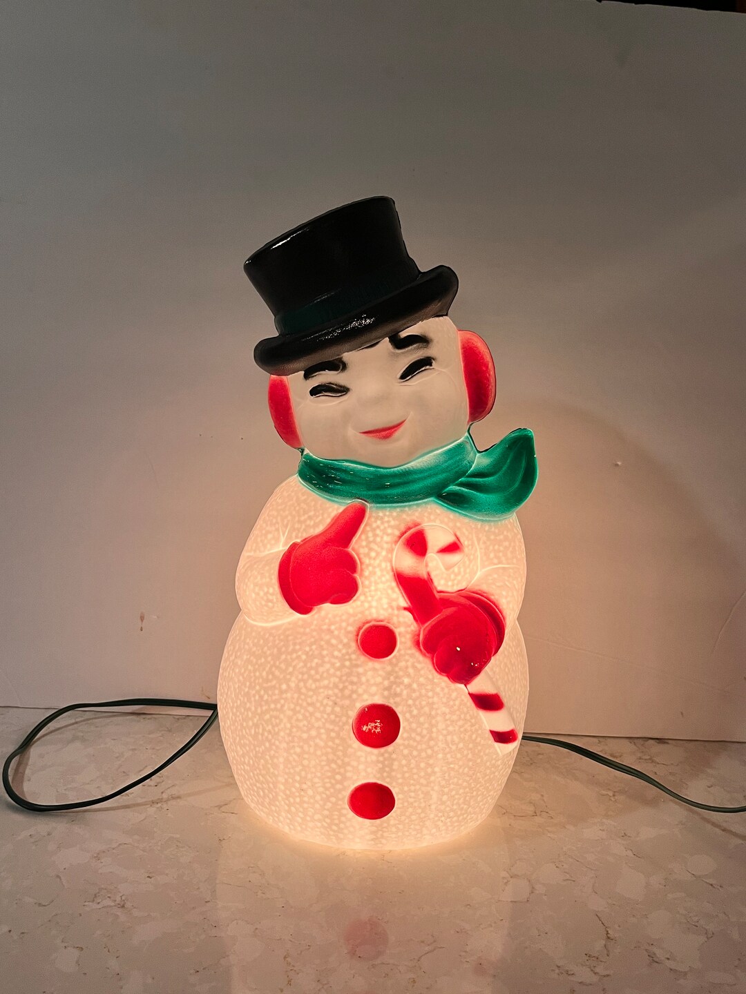 Vintage Rare Snowman Light up Blow Mold General Foam Plastics