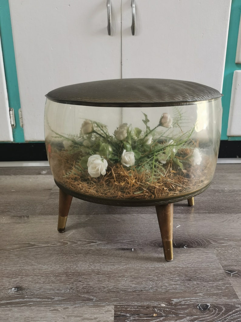 Vintage Inflatable Ottoman Terrarium Ottoman 1950s Modern Etsy