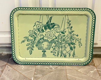 Flower Power TV Tray 1960s 70s Hanging plants