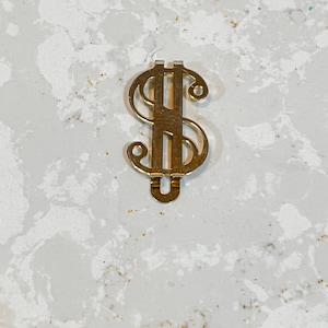Gold Tone Dollar Sign Money Clip Vintage