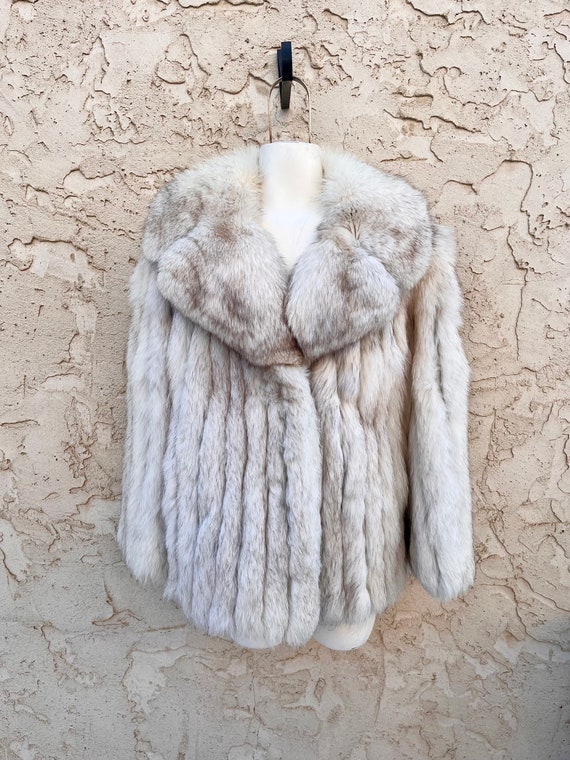 Vintage Silver Fox Fur Coat Crystal Fox Fur Luxury Vintage Fur Mob