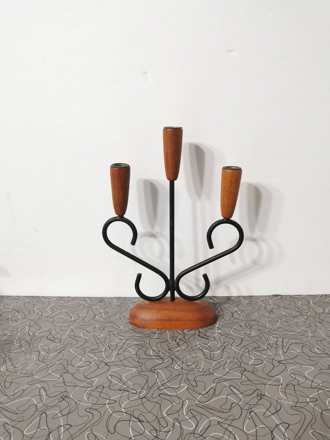 MCM Teak Danish Modern Candle Holder Candleabra - Etsy