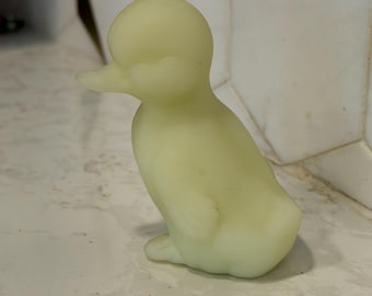 Vintage Fenton Custard Uranium Glass Duck