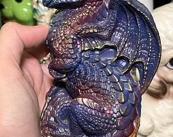 置物 vintage windstone editions dragon Windstone Editions Young Dragon Peacock Pena Vintage 1988 North