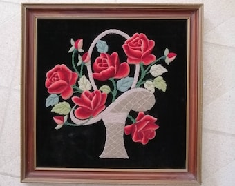 Beautiful Crewel Style Needlepoint Picture