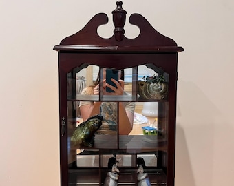 Vintage Wooden Curio Cabinet Wall Mount or free standing