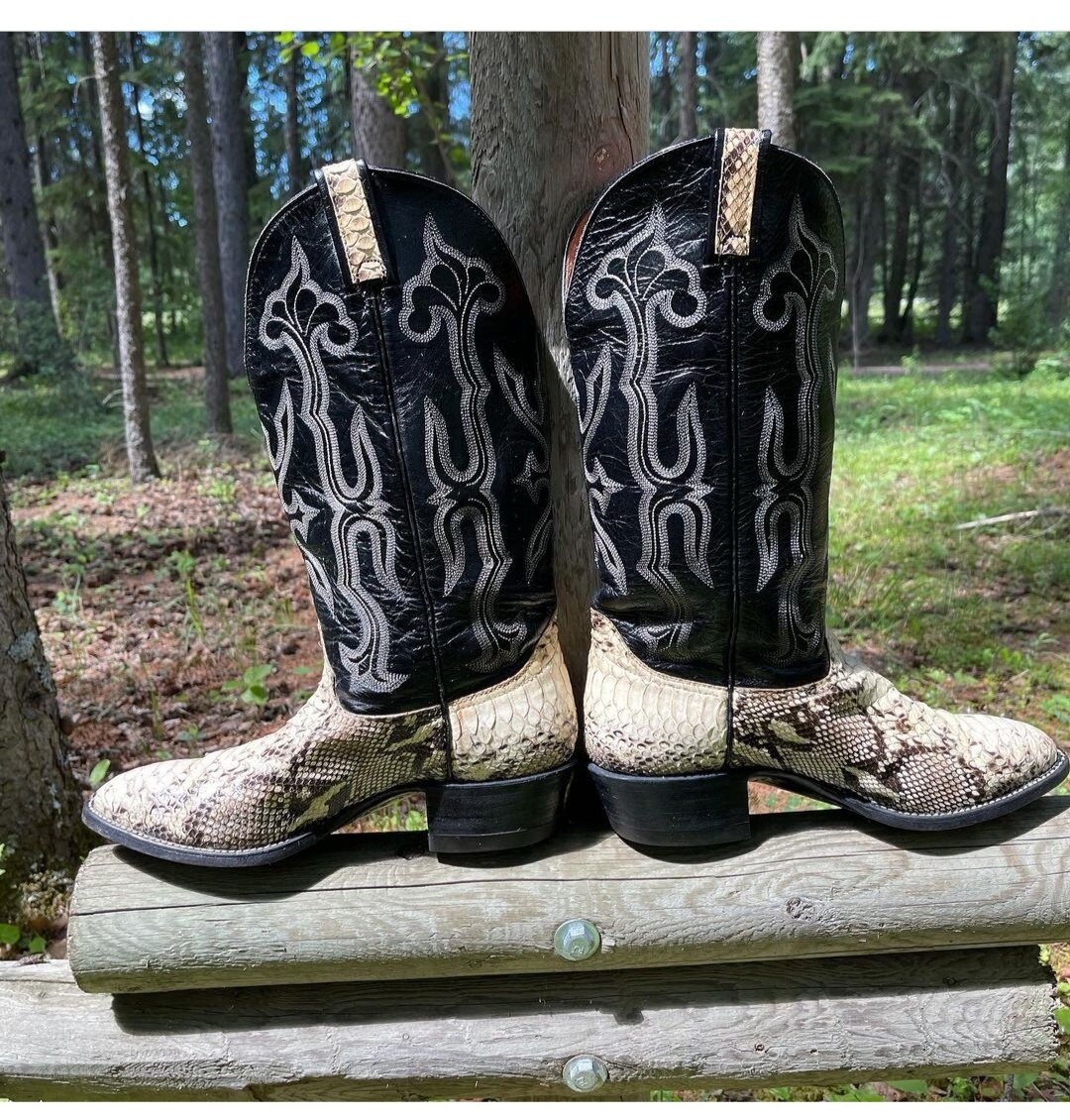 Hondo Boots ブラック ヴィンテージ　ウエスタンブーツ　/P3092 Vintage Hondo Boots Black Leather Sole Western Cowboy Mens