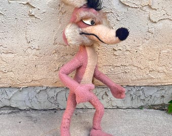 Peluche Wiley Coyote vintage des années 1970