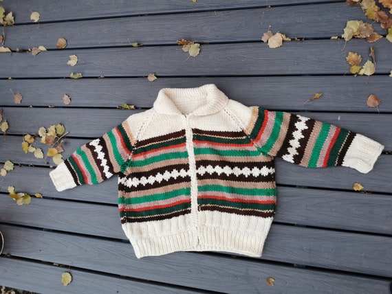 Vintage Wool Cowichan Sweater Men's XL 