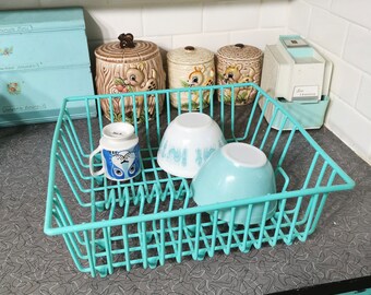 Vintage Aqua Dish Dry Rack Vintage 1950s Aqua Dish Drainer Etsy