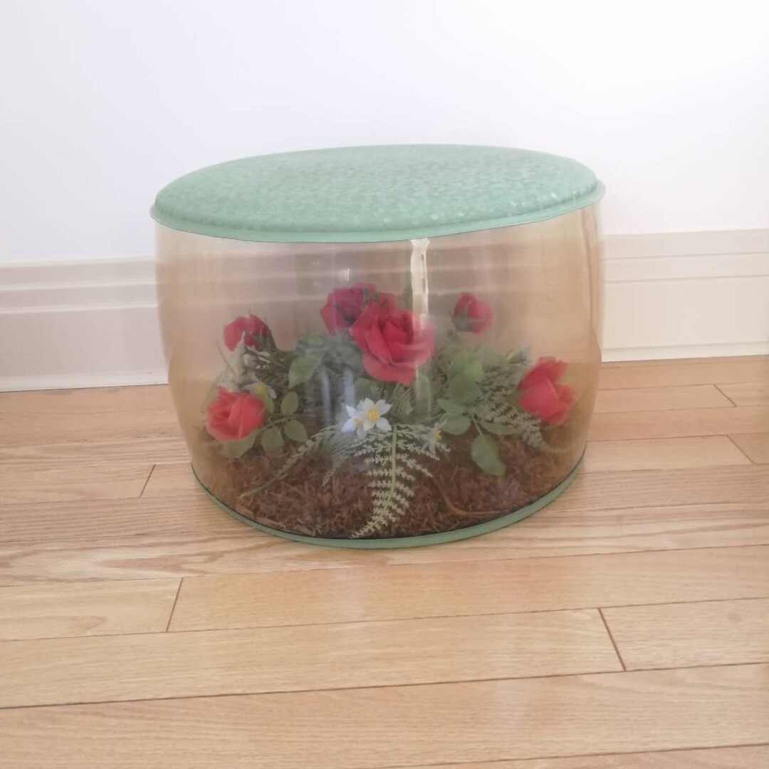 Vintage Inflatable Ottoman Terrarium Ottoman 1950s Modern Kitsch Etsy