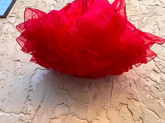 Vintage Blood Red Petticoat Crinoline Small to La… - image 3