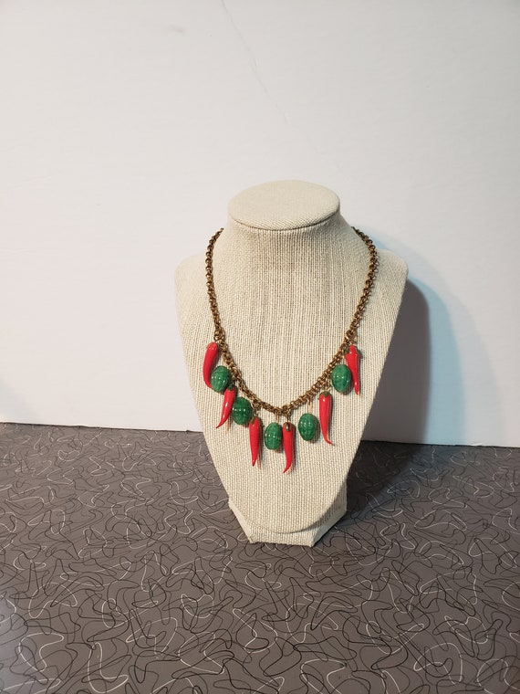 Vintage glass fruit necklace sale
