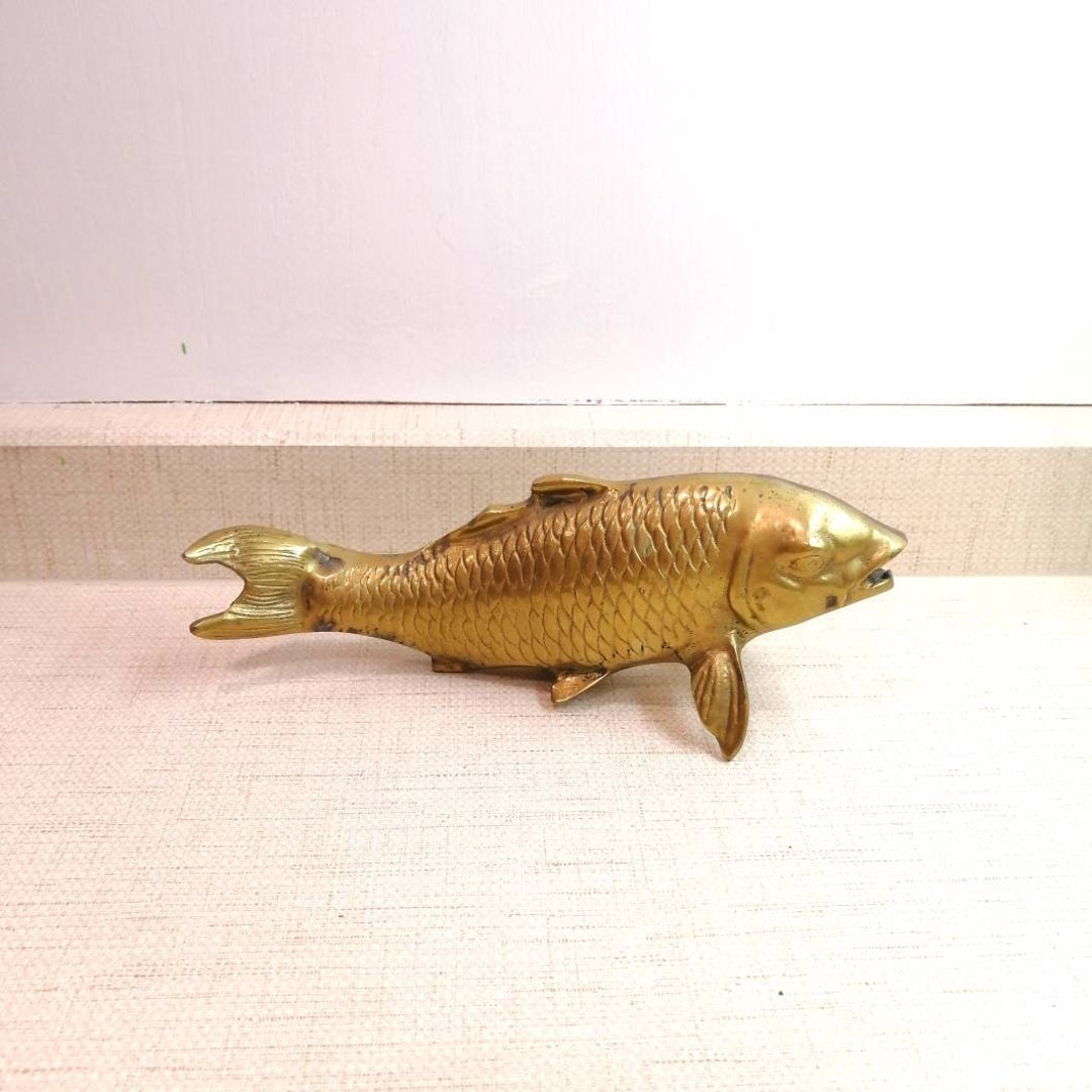 Vintage Brass Carp Koi Fish Solid Heavy Brass - Etsy