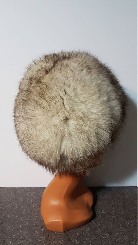 Vintage 1960s Mod Silver Arctic Warm Fur Hat Fox … - image 3