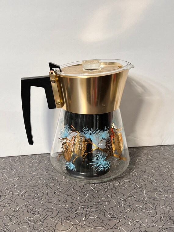 Libbey Glass Pinecone Coffee Pot 