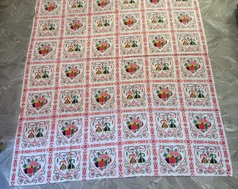 Vintage Pennsylvania Dutch table cloth 1960s