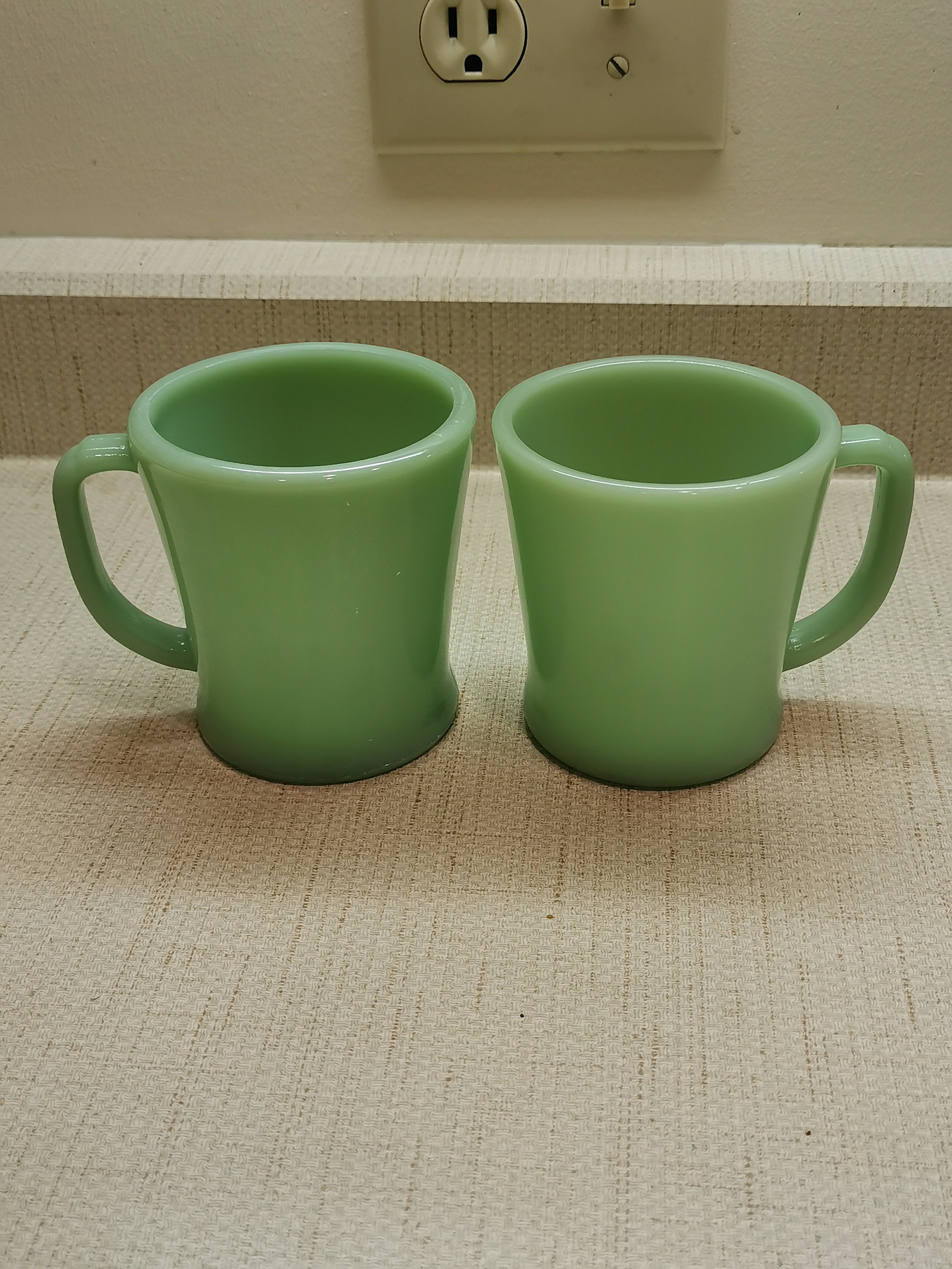 Jadeite Mug Set of 2 Fire King 1950's D Handle Mugs - Etsy
