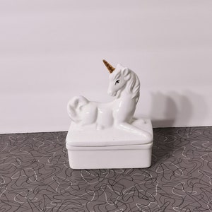 Vintage 1980er Jahre Einhorn Trinket Box