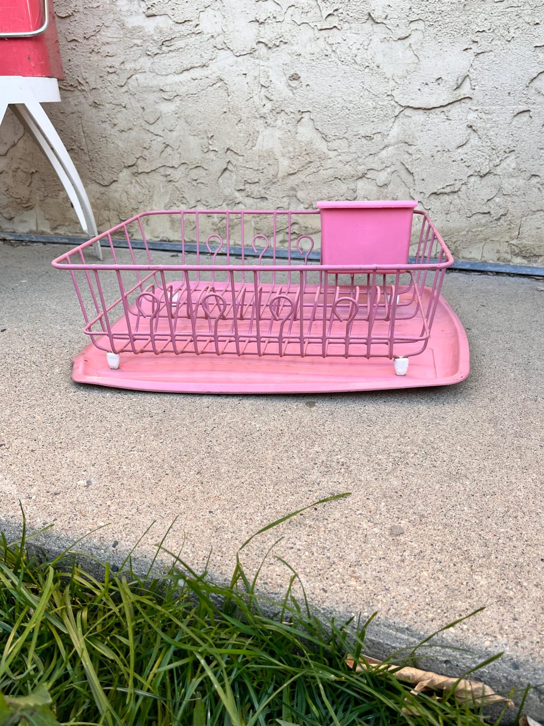 Vintage Disty Pink Dish Dry Rack Deluxe Vintage 1950s Pink Dish Drainer ...
