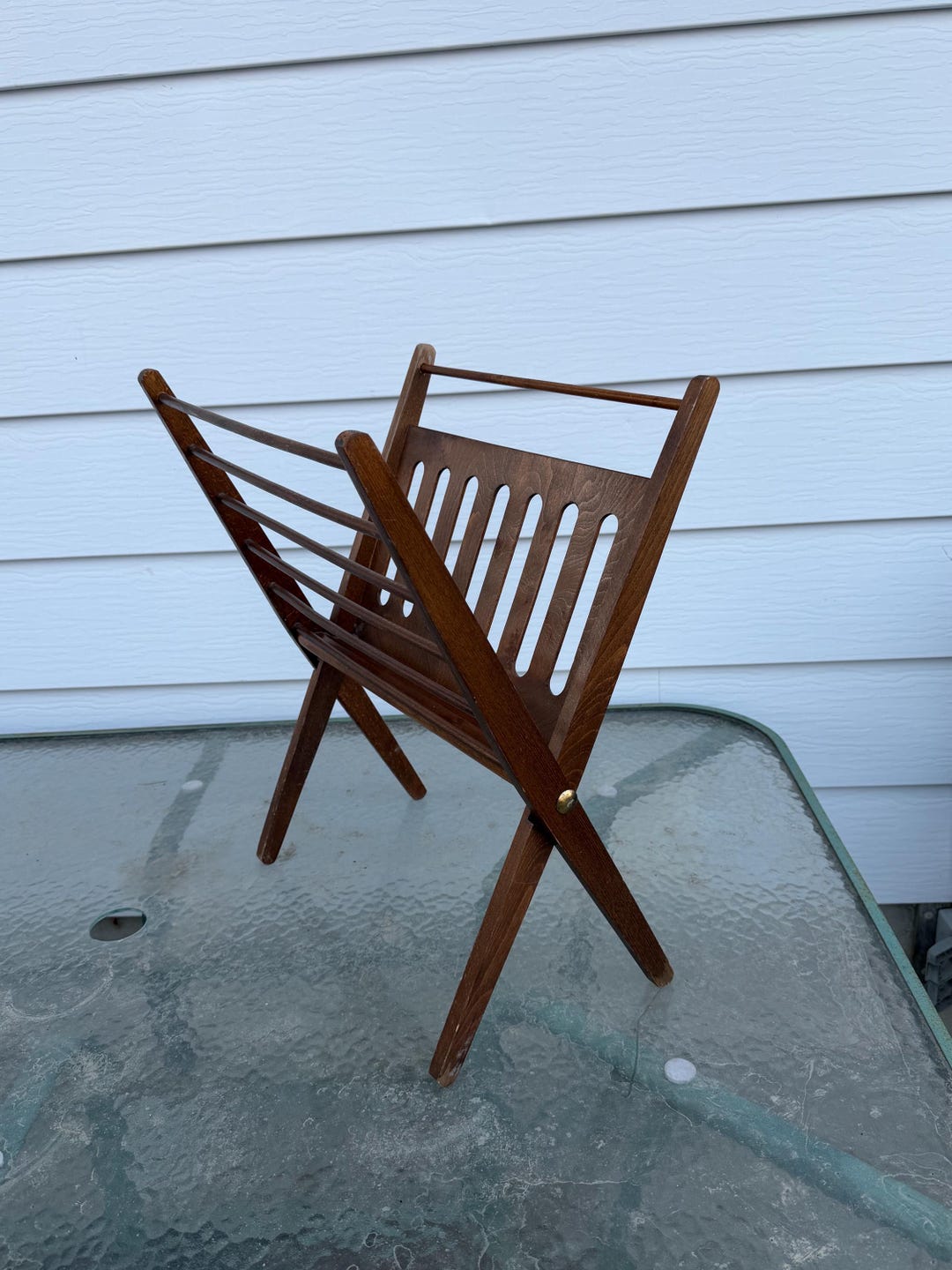 Vintage Wood Mid Century Modern Magazine Rack - Teak or Walnut? Mid ...