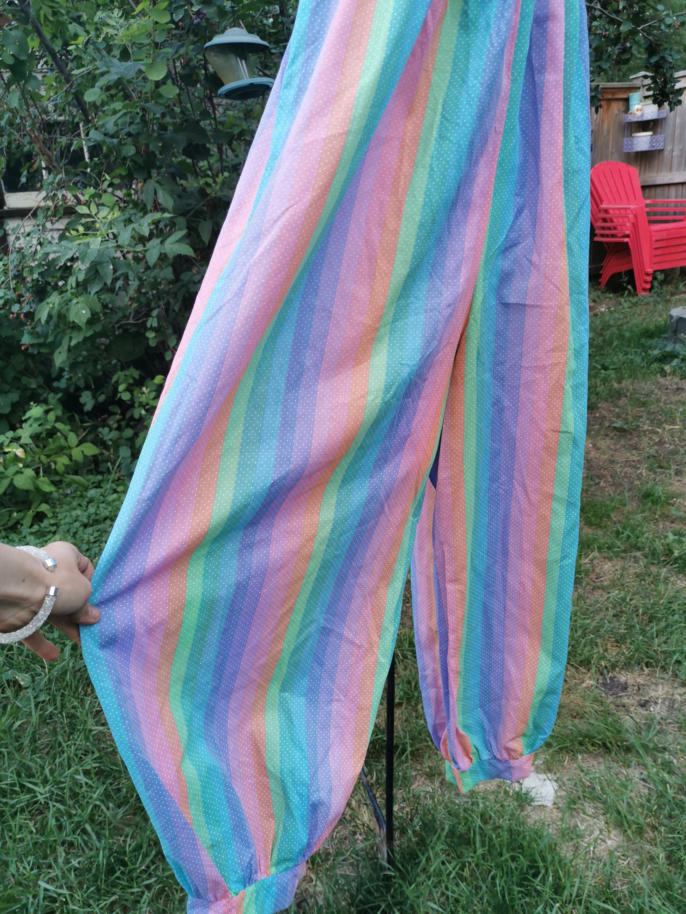 Vintage Pastel Rainbow Jumpsuit Pantsuit Tie Top True Vintage Etsy UK