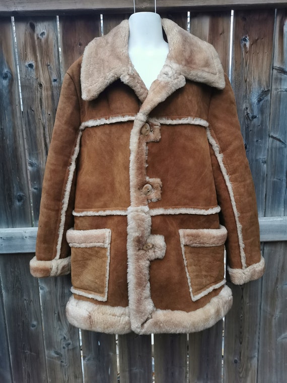 Vintage Unisex Coat Mens Ladies Vintage 1970s Shearling Coat