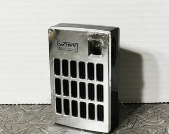 Vintage Small Silver Sony Transistor Radio
