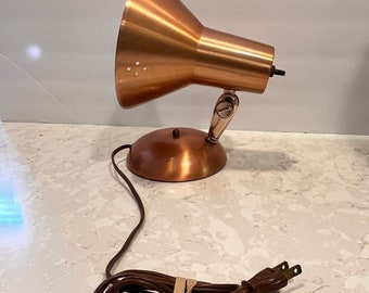 1970's Modern Wall Sconce Task Lamp Wall Sconce Copper