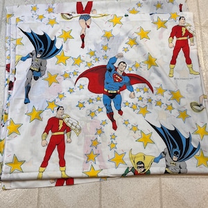 Vintage DC Comics Superhero Twin Sheet Flat Sheet Dc Comics 1977