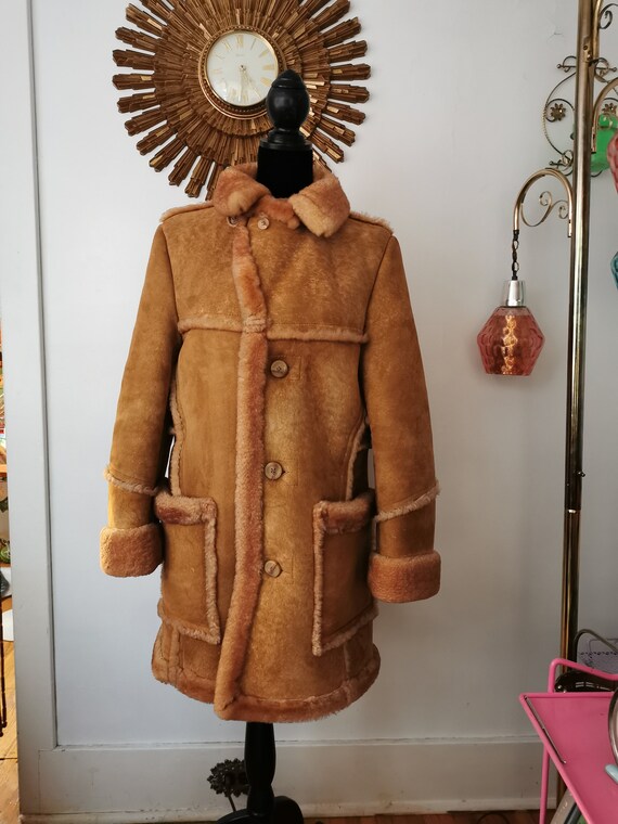 Shearling Vintage Unisex Coat Mens Ladies Vintage