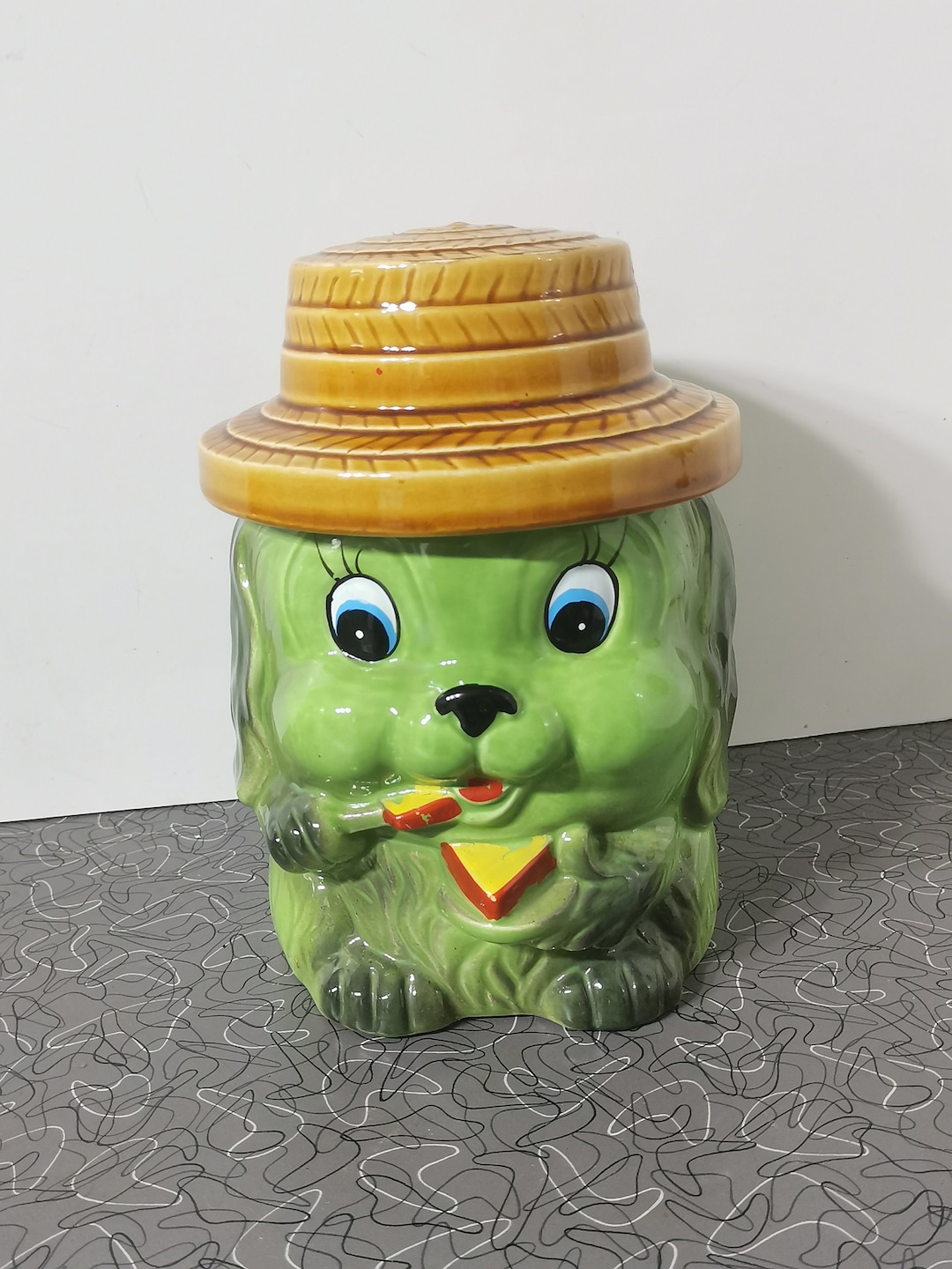Vintage Dog Cookie Jar Hat Anthropomorphic Cookie Jar 1950s Etsy
