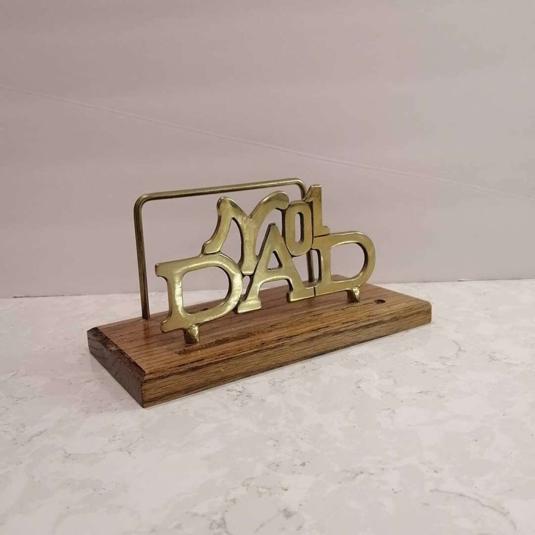 Vintage Brass Desk Organizer Paper Organizer Brass NO 1 DAD Etsy